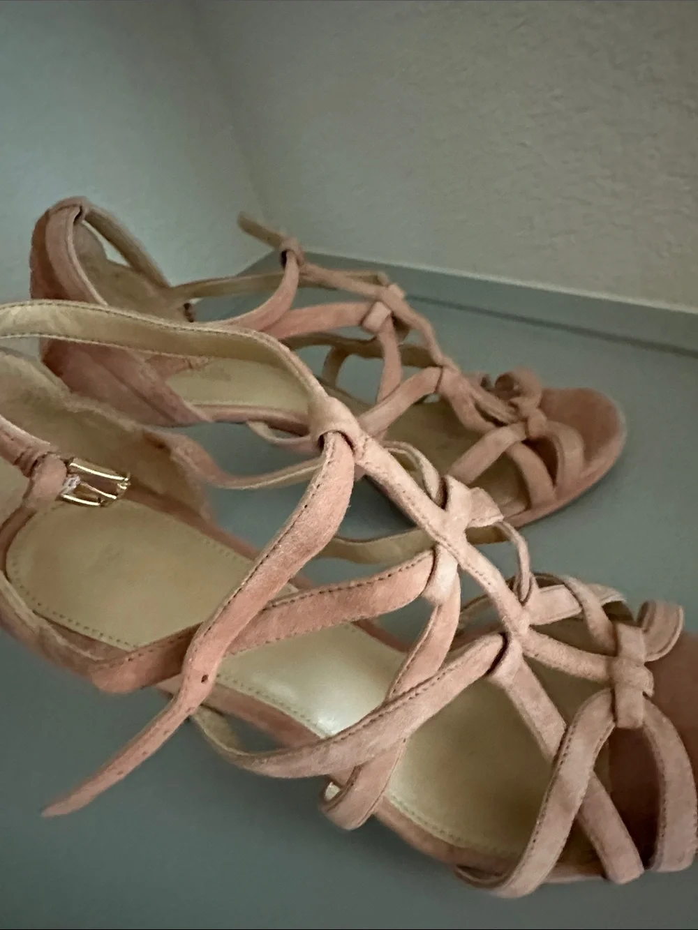 Michael Kors Coral Suede Strappy High Heel Sandal